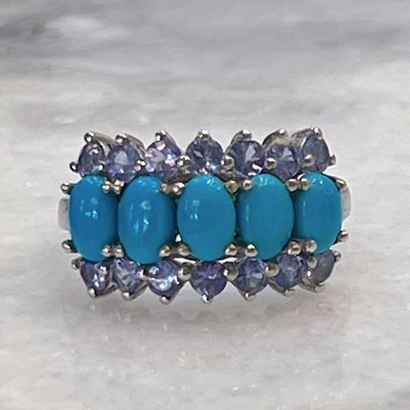 Arizona Sleeping Beauty Turquoise Tanzanite Ring Sz 8